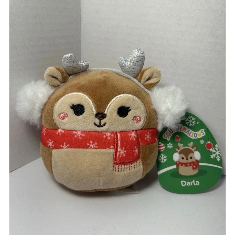 Squishmallows Darla the Fawn 5 Inch Holiday Reindeer Plush Earmuffs Scarf NWT